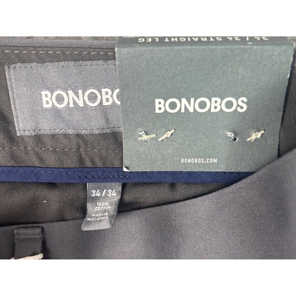Bonobos 34x34 Weekday Warriors Friday Dark Grey Chino Pants Straight Leg NWT - Picture 4 of 11